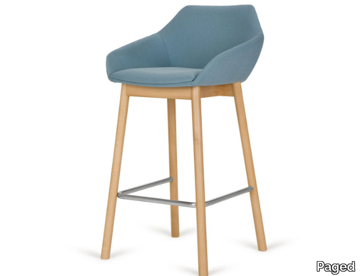 H TUK - High fabric stool with armrests _ Paged