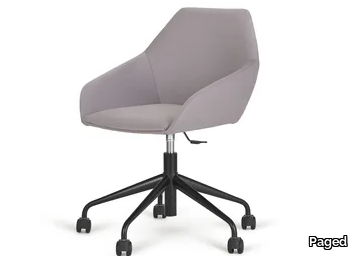 TUK 5 - Swivel height-adjustable fabric chair with 5-spoke base _ Paged