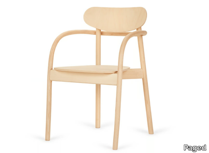 LABENDA - Stackable wooden chair with armrests _ Paged