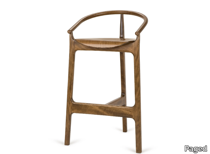 EVO H-2940 - High beech stool with back _ Paged