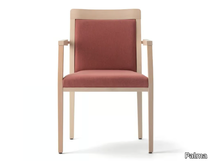 OPERA BOHEME 49EFP.i8 - Upholstered stackable beech chair with armrests _ Palma