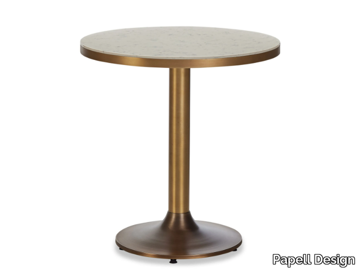 ALINDA - Round metal table with quartz top _ Papell Design