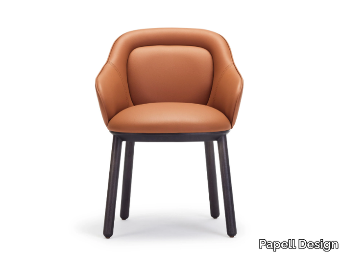 ANKARA - Leather armchair with armrests _ Papell Design