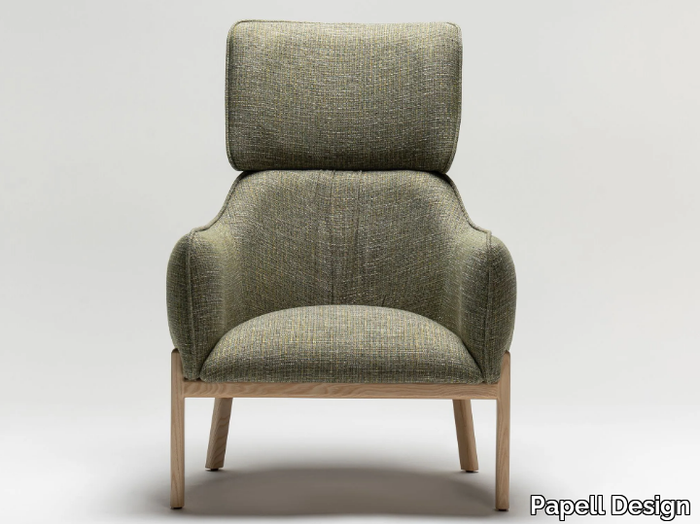 ARVIL - Fabric armchair with headrest high-back _ Papell Design