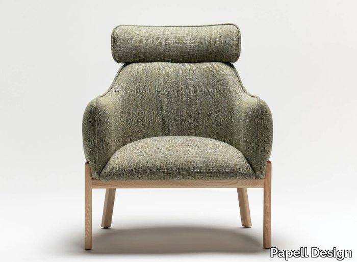 ARVIL - Fabric armchair with headrest and armrests _ Papell Design