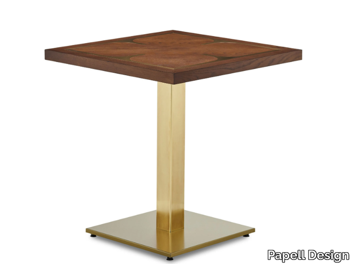 CERVIA - Square wooden and metal table _ Papell Design