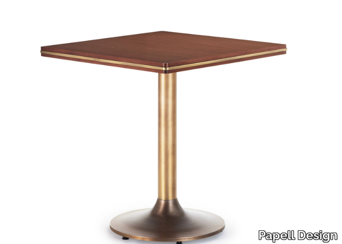 RONDE - Square wooden and metal table _ Papell Design