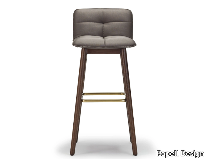 SQUAREZ - Fabric and ash barstool with back _ Papell Design