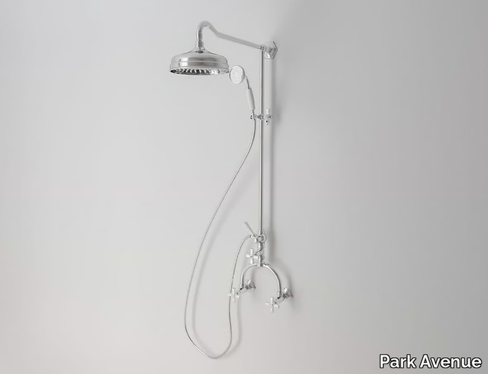 CROWE - Wall-mounted metal shower panel with hand shower _ Park Avenue