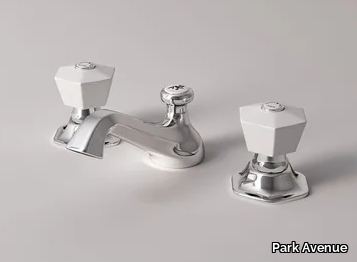 BIANCA - 3 hole countertop washbasin tap with automatic pop-up waste _ Park Avenue