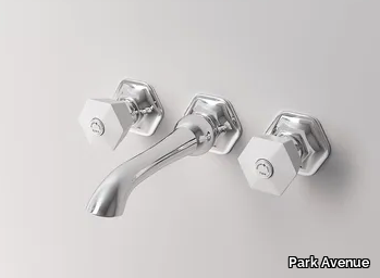 BIANCA - 3 hole wall-mounted washbasin tap with pop up waste _ Park Avenue