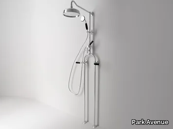 DARK BLACK - Floor standing shower panel with hand shower _ Park Avenue