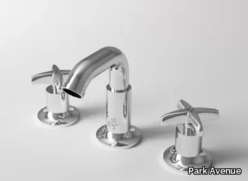 CROSS - 3 hole countertop bidet tap with individual rosettes _ Park Avenue