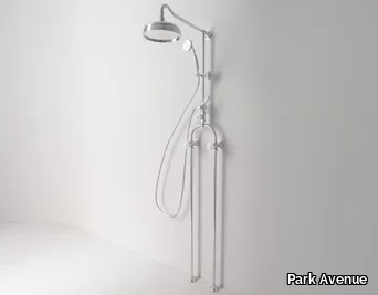 BIANCA - Floor standing shower panel with diverter with overhead shower _ Park Avenue