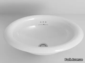 OVALE SMALL - Countertop oval ceramic washbasin with overflow _ Park Avenue