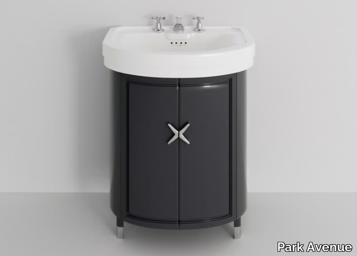 LEWIS - Wooden vanity unit with doors with integrated washbasin _ Park Avenue