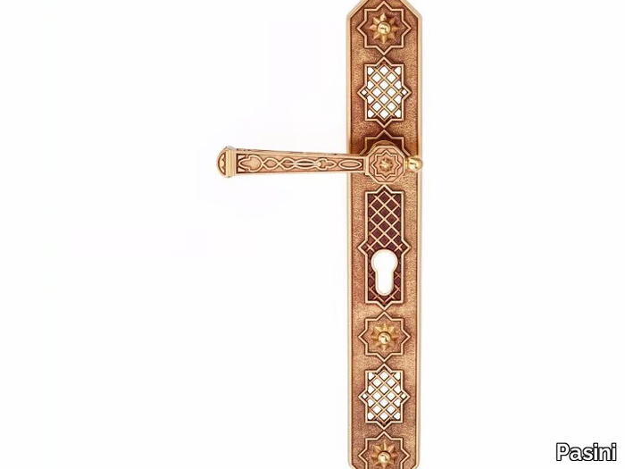 EDEN CLASSIQUE - Brass door handle on back plate _ Pasini