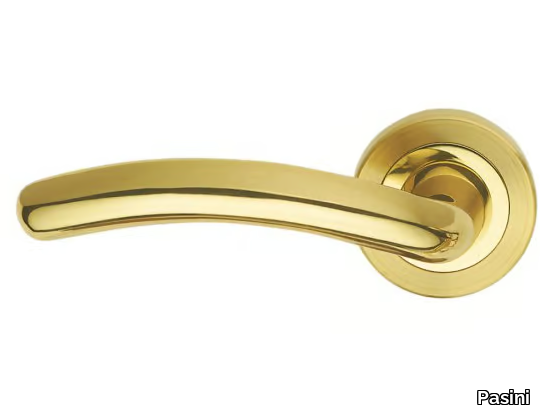 GIZA CLASSIQUE - Brass door handle on rose _ Pasini
