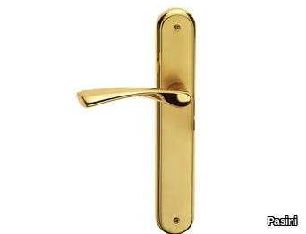 NINFA EASY - Brass door handle on back plate _ Pasini