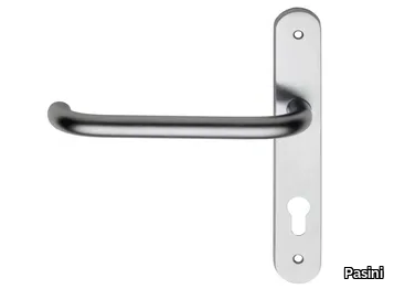 ANTIPANICO EASY - Brass door handle on back plate with lock _ Pasini