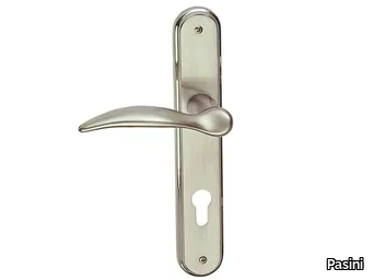 CALYPSO FASHION - Brass door handle on back plate with lock _ Pasini