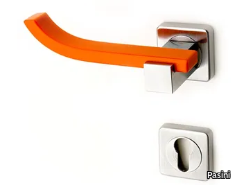 PLUS UP FASHION - Corian® door handle on rose with lock _ Pasini