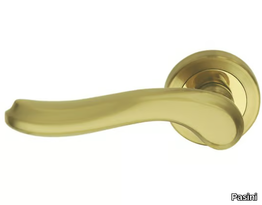 LAURA LISCIA CLASSIQUE - Brass door handle on rose _ Pasini