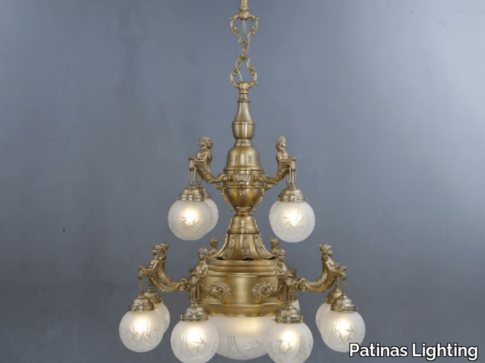 FORTUNA 12 - Handmade brass chandelier _ Patinas Lighting