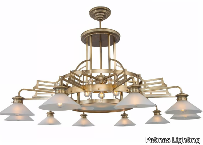 SNOOKER 10 - Handmade brass chandelier _ Patinas Lighting