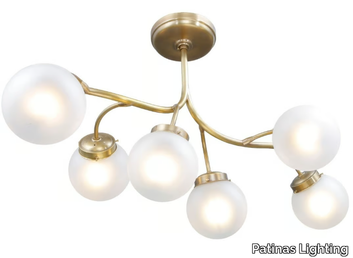 PRIMAVERA 6 - Brass ceiling lamp _ Patinas Lighting