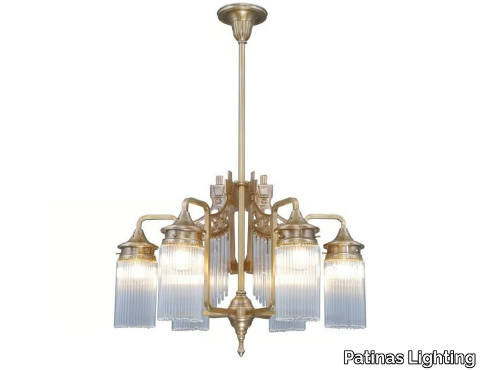 TRIEST 6 - Handmade brass chandelier _ Patinas Lighting