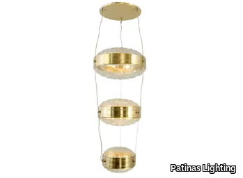 MACARON TRIPLE PENDANT - LED brass pendant lamp _ Patinas Lighting