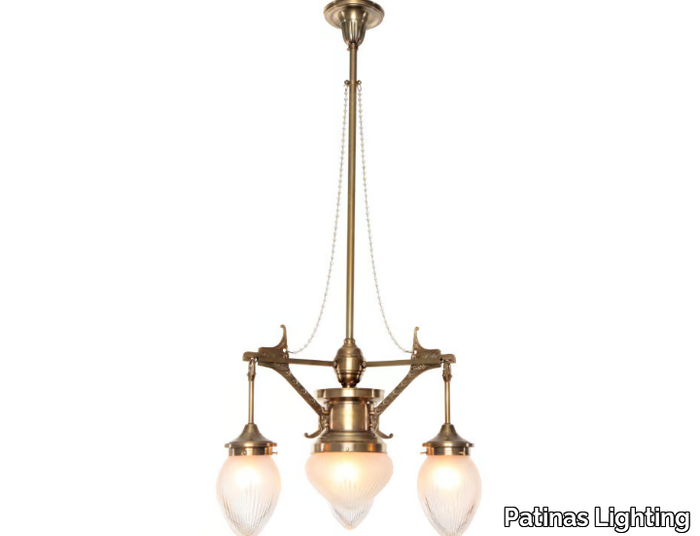 LISBON 3 - Handmade brass chandelier _ Patinas Lighting