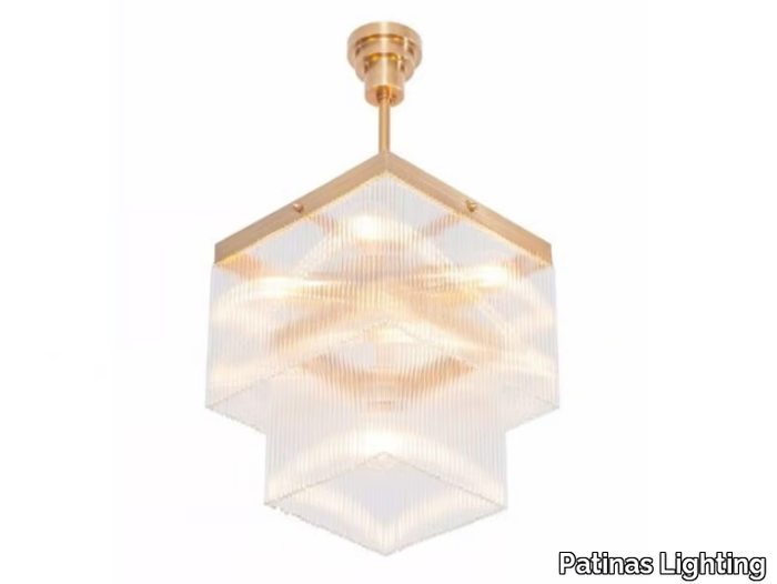 MONACO I - Pendant lamp in brass and glass _ Patinas Lighting