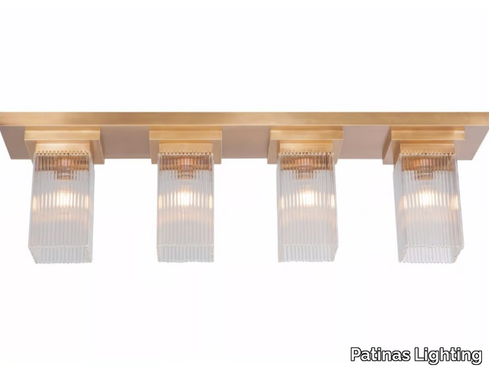 MONACO V - Ceiling lamp in brass and glass _ Patinas Lighting