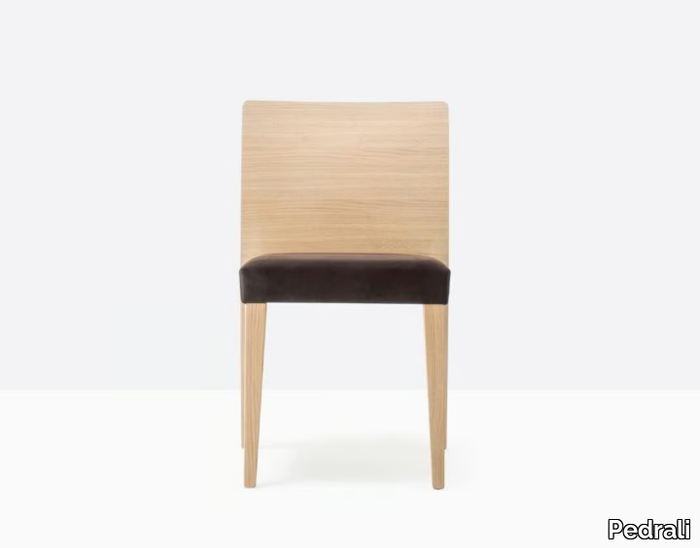 GLAM 430 - Upholstered oak chair with integrated cushion _ Pedrali