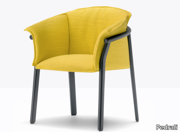 LAMORISSE WOOD - Upholstered fabric chair with armrests _ Pedrali