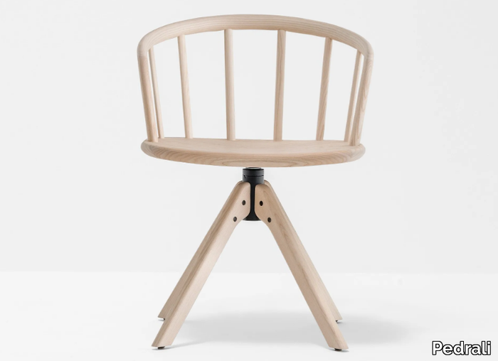 NYM 2845 - Swivel trestle-based ash chair _ Pedrali