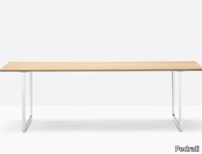 TOA 240x90 - Rectangular oak and aluminium table _ Pedrali