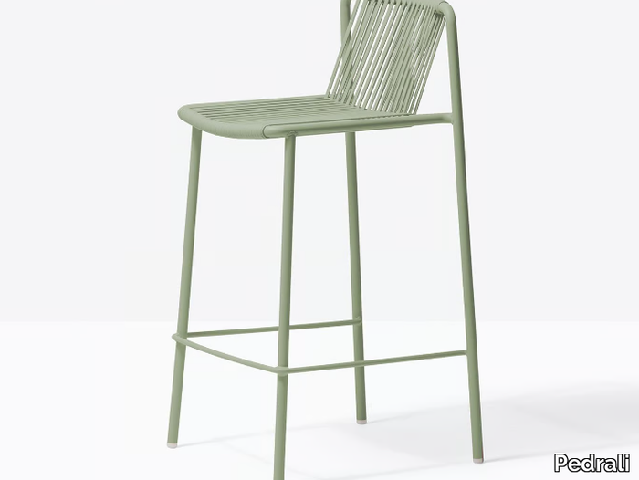 TRIBECA 3667 - High powder coated steel stool with back _ Pedrali