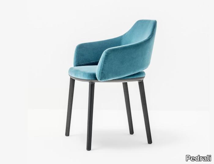 VIC 645 - Upholstered fabric chair with armrests _ Pedrali