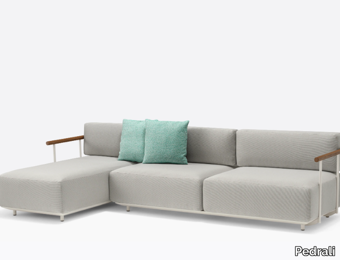 ARKI-SOFA - Sectional fabric garden sofa with chaise longue _ Pedrali