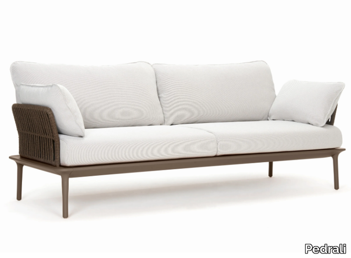 REVA TWIST REVA-2_D - Aluminium and polypropylene rope garden sofa _ Pedrali