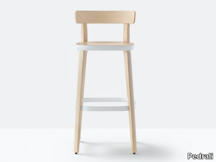 FOLK 2937 - High ash stool with footrest _ Pedrali