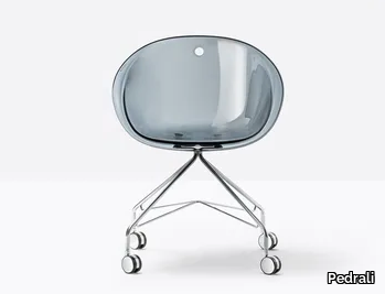 GLISS 968 - Polycarbonate office chair with 4-Spoke base with castors _ Pedrali