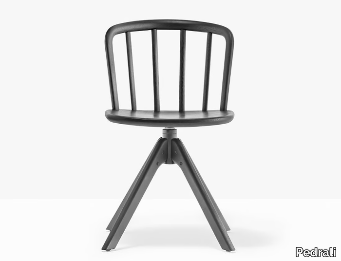 NYM 2840 - Swivel trestle-based ash chair _ Pedrali