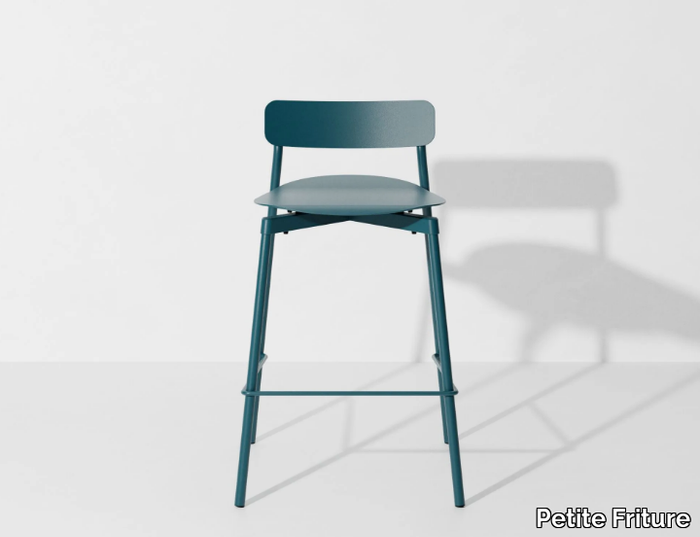 FROMME - High stackable powder coated aluminium stool with footrest _ Petite Friture