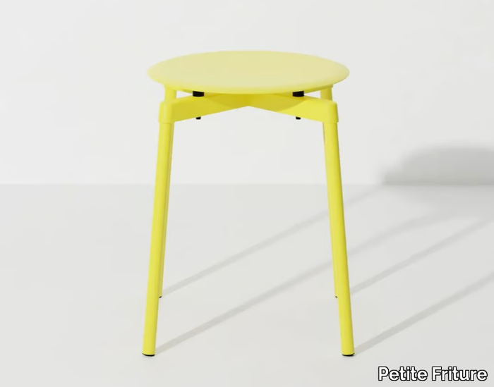 FROMME - Low stackable powder coated aluminium stool _ Petite Friture