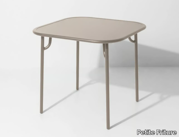 WEEK-END - Square powder coated aluminium garden table _ Petite Friture