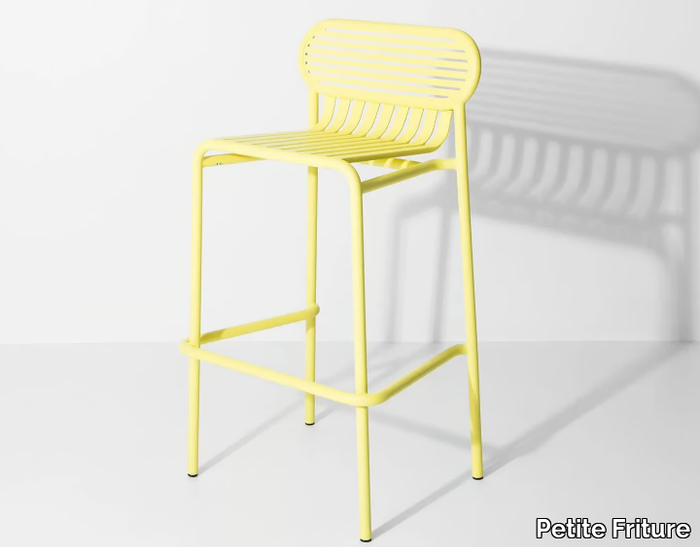 WEEK-END - High powder coated aluminium stool with footrest _ Petite Friture